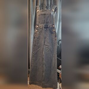 Wide Leg Denim Overalls